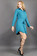Solid Buttoned Tie Up Dress