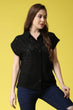 Solid Cutwork Shirt-1/4th Sleeves
