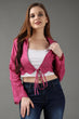 Solid Cutwork Shrug with Collar
