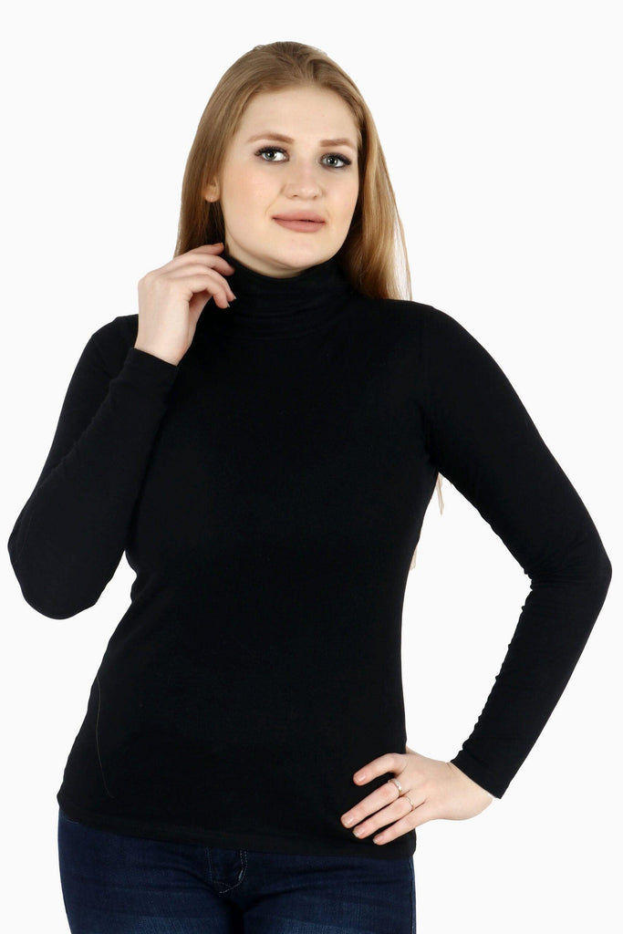 Model wearing Viscose Lycra Top with Pattern type: Solid-10