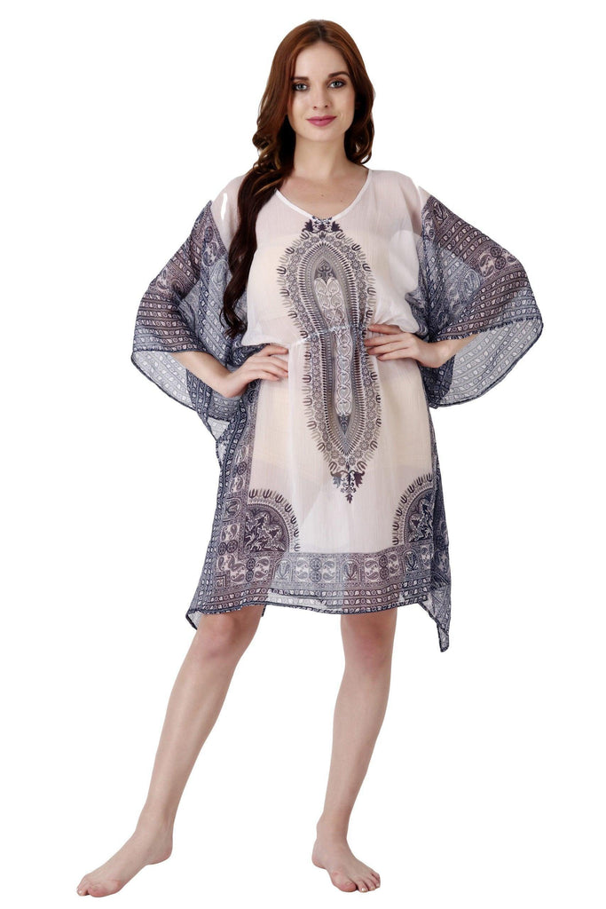 Model wearing Polyester Kaftan with Pattern type: Abstract-5