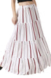White Multicolored Striped Skirt