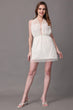White Solid Mesh Dress