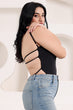 Solid Backless Criss Cross Bodysuit