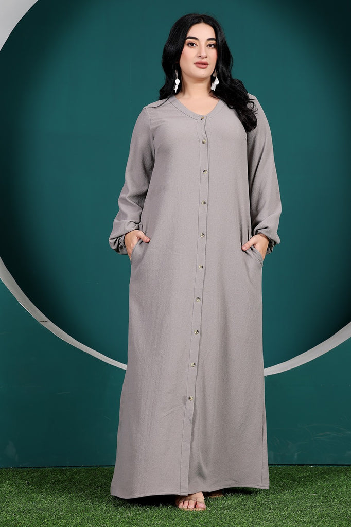 Model wearing Bubble Moss Maxi Dress with Pattern type: Solid-2