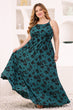 Green Floral Printed Maxi Dress