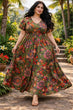 Green Floral Printed Dress