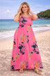 Pink & Blue Floral Maxi Dress