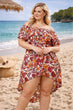 White & Red Floral Printed High Low Dress