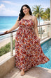 White & Red Floral Printed Dress