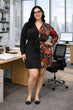 Black Solid Floral Printed Contrast Dress