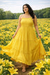 Yellow Solid Layered Dress