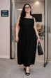 Black Solid Knot Tie Maxi Dress