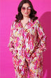 Pink Modern Ikat Printed Co-ord Set