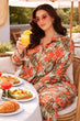 Orange Modern Ikat Printed Co-ord Set