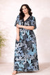 Midnight Tropics Leaf Maxi Dress