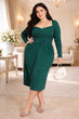 Deep Emerald Green Solid Front Knot Dress