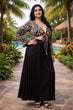 Black Leopard Printed Front Knot Tie Dress