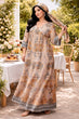 Beige Abstract Printed Maxi Dress