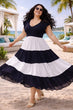 White & Blue Layered Dress