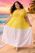 Yellow Solid Multilayered Dress