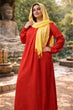 Red Solid Maxi Dress