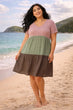 Multicolored Multilayered Dress with Pockets