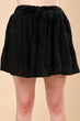 Solid Cutwork Shorts with Drawstring