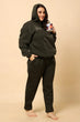 Solid Hoodie with Jogger Set- Dark Olive Green