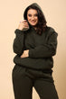 Solid Winter Sweatshirt with Hoodie- Dark Olive Green