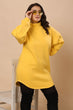 Solid Yellow Dress with Turtle Neck