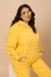 Solid Winter Sweatshirt with Hoodie- Yellow