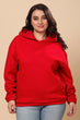 Solid Winter Hooded Sweatshirt- Red