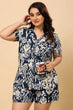Blue Floral Printed Night Suit Set
