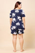 Blue & White Floral Printed Night Suit Set