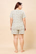 Off White Small Floral Printed Night Suit Set