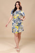 Multicolored Floral Dress with Belt