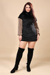Brown Black Color Blocked Bodycon Dress