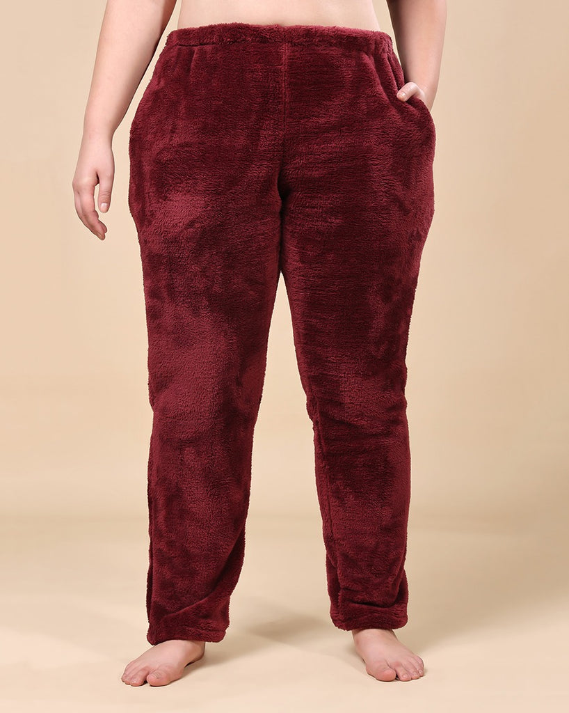 Model wearing Poly Blended Pant with Pattern type: Solid-1