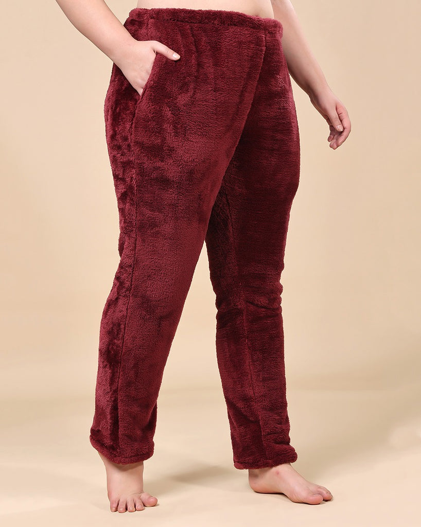 Model wearing Poly Blended Pant with Pattern type: Solid-2