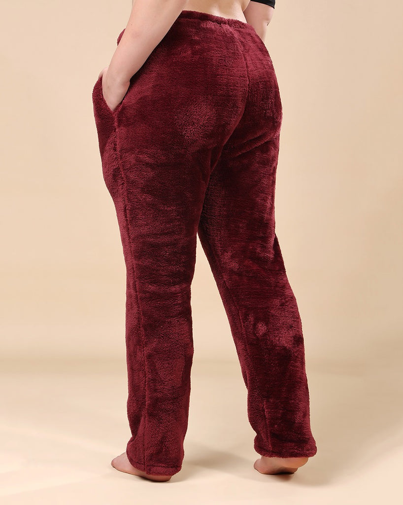 Model wearing Poly Blended Pant with Pattern type: Solid-3