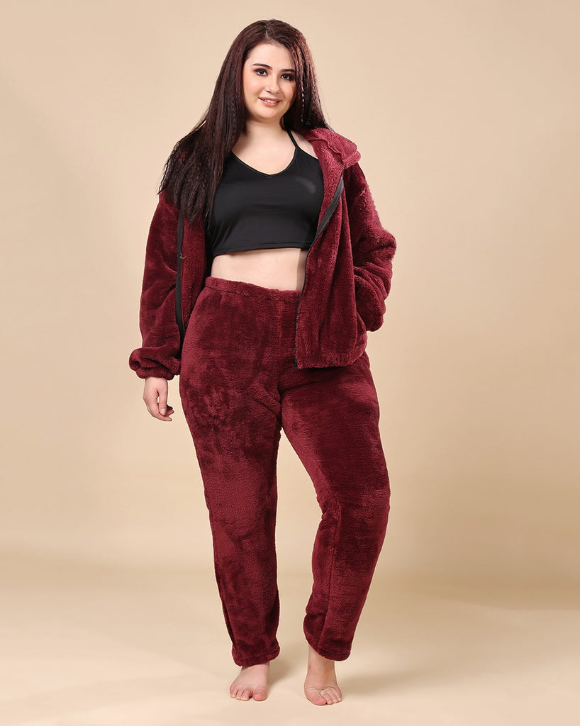 Model wearing Poly Blended Pant with Pattern type: Solid-4