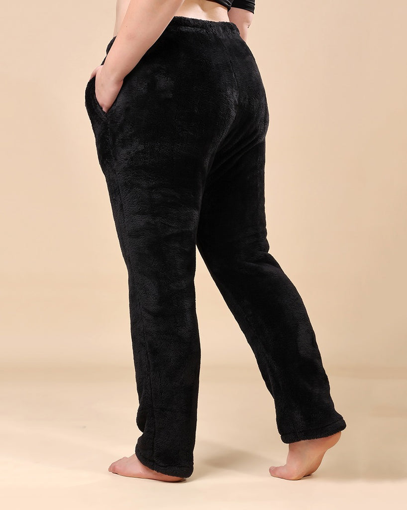 Model wearing Poly Blended Pant with Pattern type: Solid-15