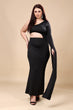 Black Solid Cutout Maxi Dress