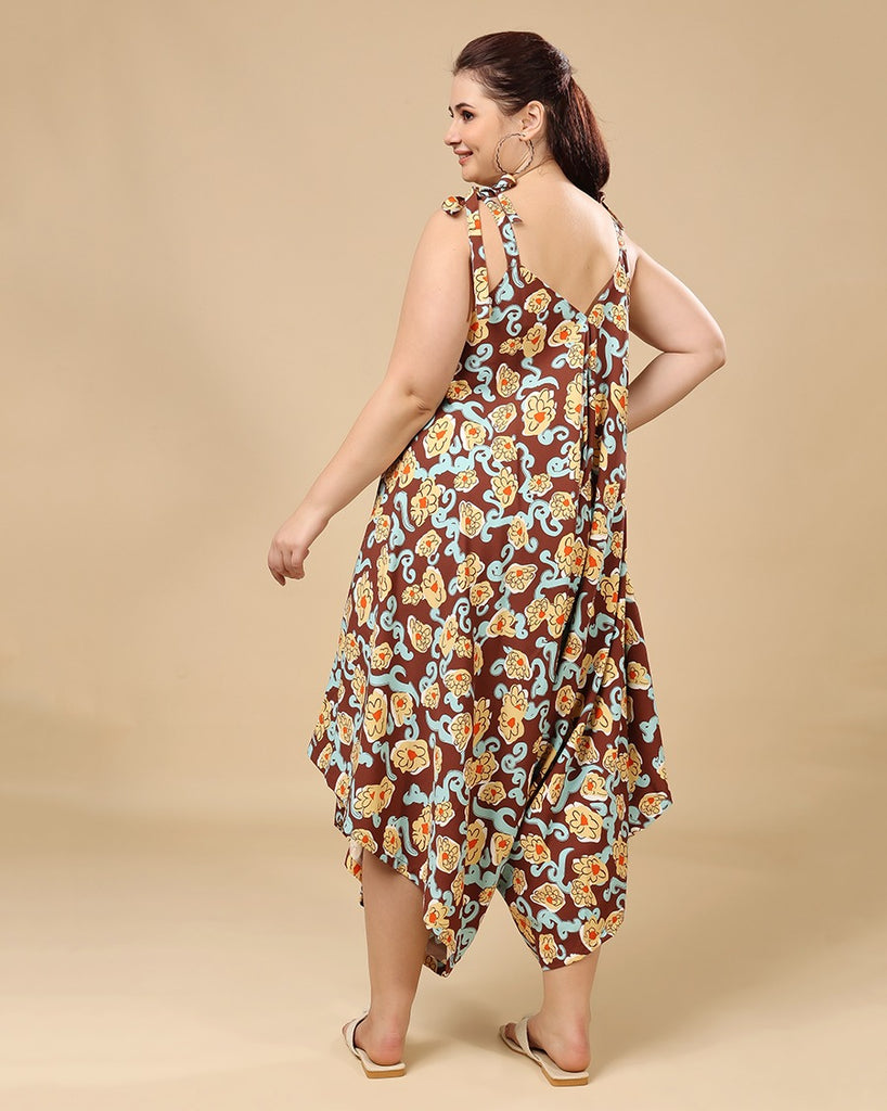 Model wearing Rayon Jumpsuit with Pattern type: Floral-6