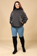 Solid Winter Hooded Sweatshirt-Dark Grey
