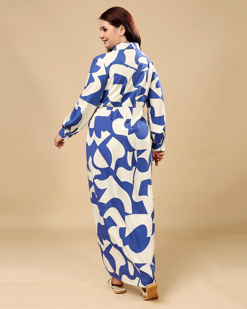 Model wearing Rayon Maxi Dress with Pattern type: Abstract-5