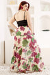 Off White Floral Printed Multilayered Skirt