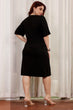 Black Solid Twisted Front Dress