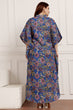 Blue Floral Printed Kaftan Night Dress